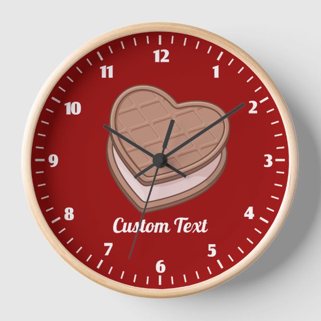 Heart Biscuit Large Clock (Front)