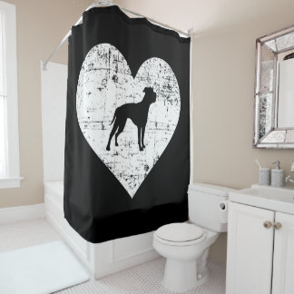Heart Black Bulldog | Bulldog Lovers Shower Curtain