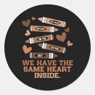 Heart Black History African Blm Juneteenth Women K Classic Round Sticker