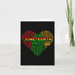 Heart Black History Afro American African Freedom Card