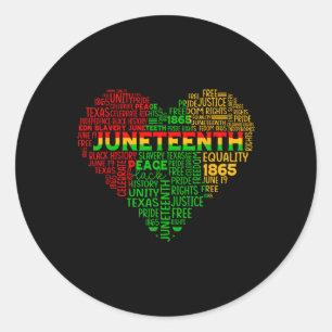 Heart Black History Afro American African Freedom Classic Round Sticker