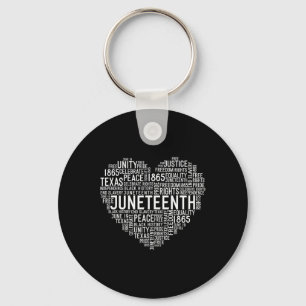 Heart Black History Afro American African Freedom Key Ring