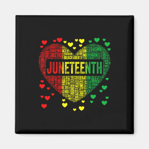 Heart Black History Afro American African Freedom  Magnet