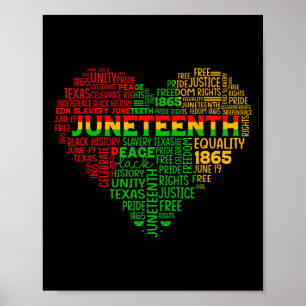 Heart Black History Afro American African Freedom  Poster