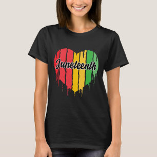 Heart Black History Afro American African Freedom  T-Shirt