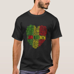 Heart Black History Afro American African Freedom  T-Shirt