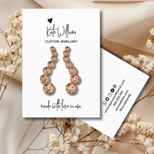 Heart black white jewellery earring display card