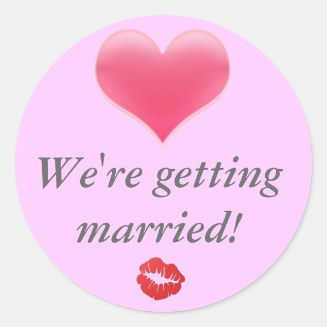 heart-blending, images, We're getting married! Classic Round Sticker (Front)