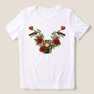 Heart Bloom Rider Women’s Floral Motorcycle T‑Shir Tri-Blend Shirt