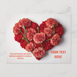 Heart  blooming flower gift  holiday postcard