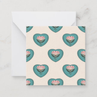 Heart Blossom Floral Pattern | Retro Scandinavian Card