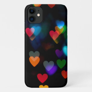 heart bokeh lights on black Case-Mate iPhone case