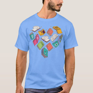 Heart Book For Book Lovers T-Shirt