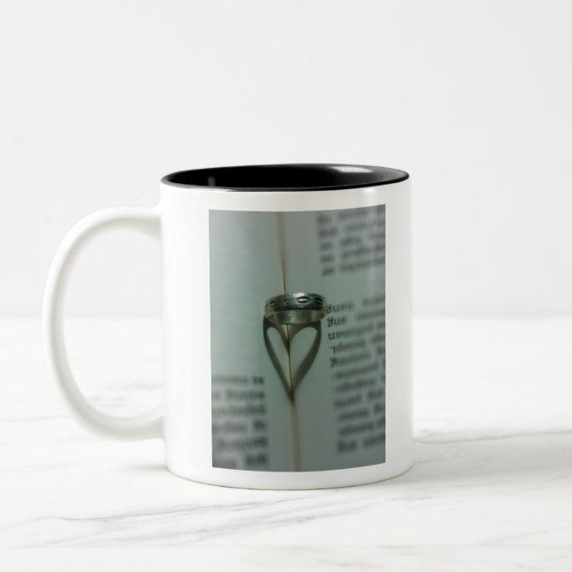 Heart Book Page Two-Tone Coffee Mug (Left)