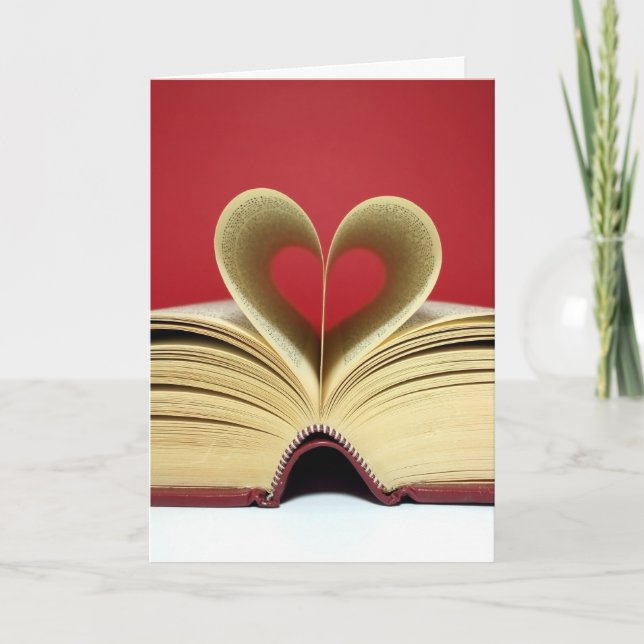 Heart Book Valentine's Day Card (Front)