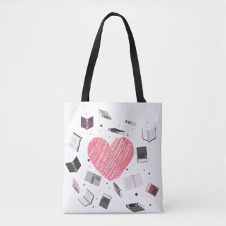 Heart books Tote Bag