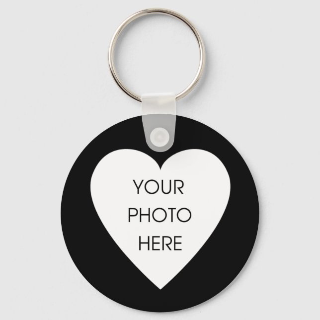 Heart Border Keychain Template - Black (Front)