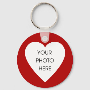 Heart Border Keychain Template - Red