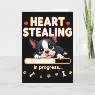 Heart Boston Terrier Dog Funny Gift Bostie Puppy  Card