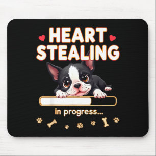 Heart Boston Terrier Dog Funny Gift Bostie Puppy  Mouse Pad