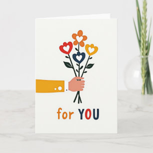 Heart Bouquet For You Card
