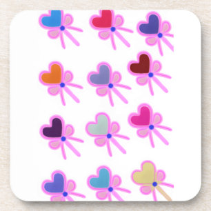  Heart Bow Pattern Personalised Gift Crew Socks Coaster