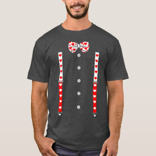 Heart Bow Tie And Suspenders Cupid Valentines T-Shirt