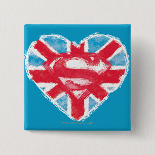 Heart British S-Shield 15 Cm Square Badge