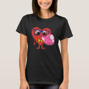 Heart Bubblegum Valentines Day Cute Nerd Hipster L T-Shirt