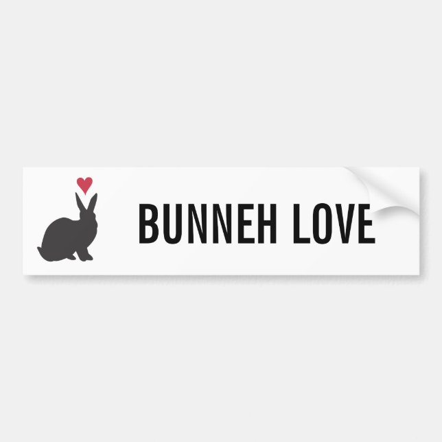 Heart Bunneh Bumper Sticker (Front)