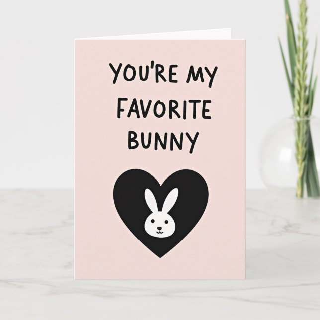 Heart Bunny Favourite Card (Front)