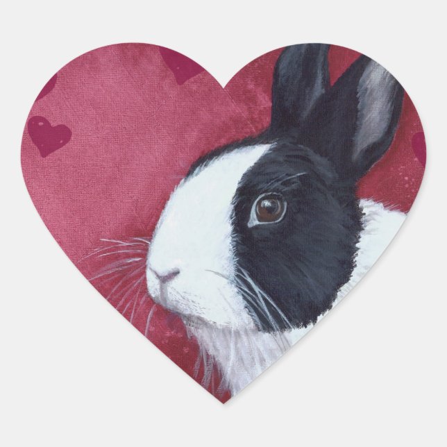 Heart Bunny Sticker (Front)