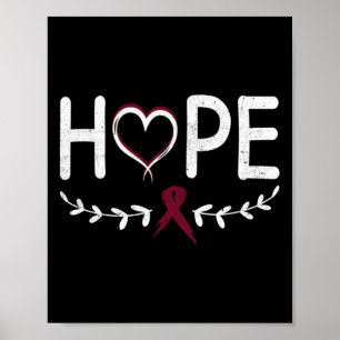 Heart Burgundy Ribbon Brain Aneurysm  Poster