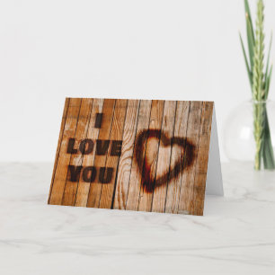 Heart Burned Wood Valentine Card