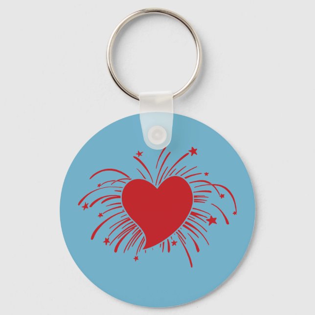 Heart Burst Key Ring (Front)