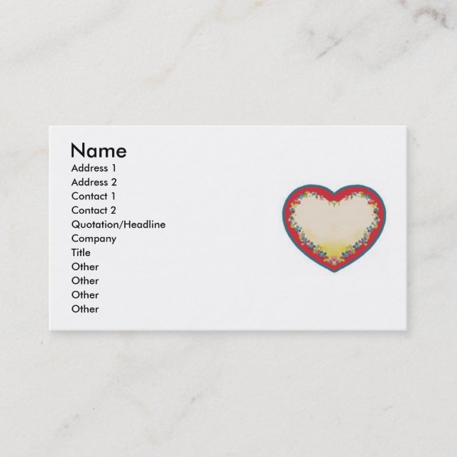 Heart Business Card (Front)