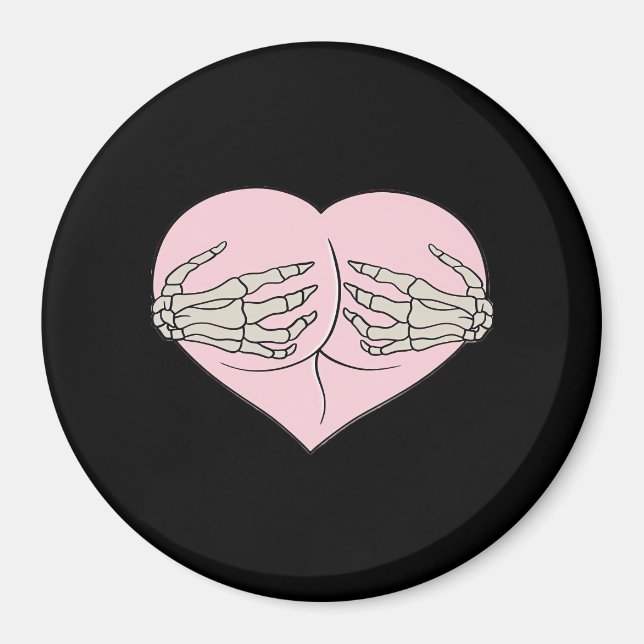 Heart Butt Hug Skeleton Hands Classic Magnet (Front)