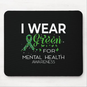 Heart Butterflies Green Health,illness Awareness H Mouse Pad