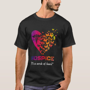 Heart Butterflies Hospice Nurse Appreciation Nursi T-Shirt