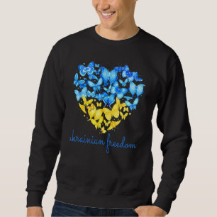 Heart Butterflies Ukra Inian Freedom Support Ukra  Sweatshirt
