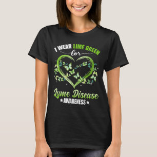 Heart Butterfly I Wear Green For Lyme Disease Awar T-Shirt
