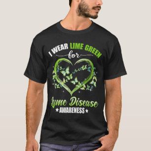 Heart Butterfly I Wear Green For Lyme Disease Awar T-Shirt