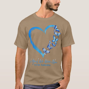 Heart Butterfly In April We Wear Blue Autism Aware T-Shirt