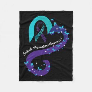 Heart Butterfly Suicide Awareness Mental Health 1  Fleece Blanket