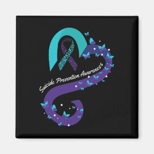 Heart Butterfly Suicide Awareness Mental Health Magnet