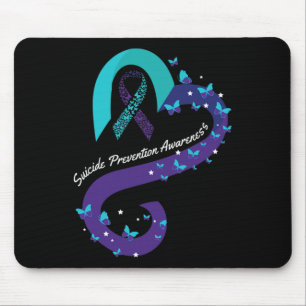 Heart Butterfly Suicide Awareness Mental Health Mouse Pad