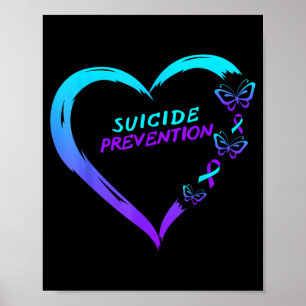 Heart Butterfly Suicide Prevention Awareness  Poster