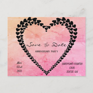 Heart by hearts Pink Watercolor Postcard