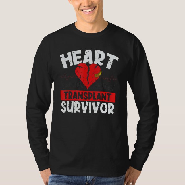 Heart Bypass Heart Transplant Survivor Open Heart  T-Shirt (Front)