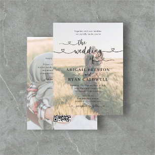 Heart Calligraphy Budget Photo Wedding Postcard
